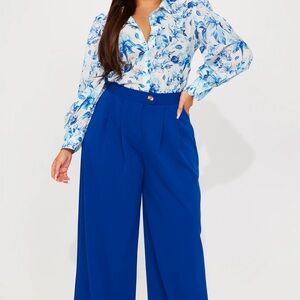 Summer Bloom Floral Shirt - Blue & White